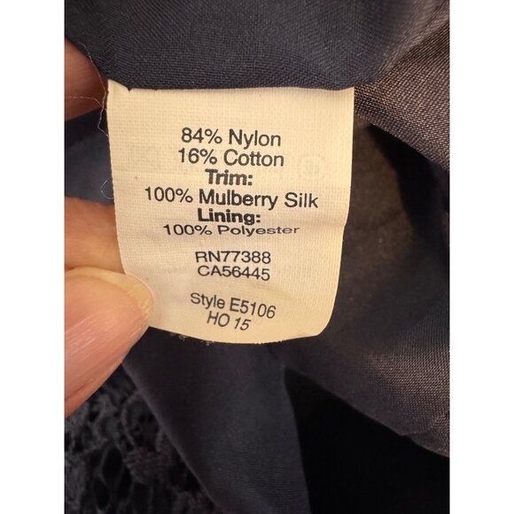 2/$30 Madewell Navy Lace Dress Size 4 Silk Trim & Polyester Lining - Picture 14 of 15